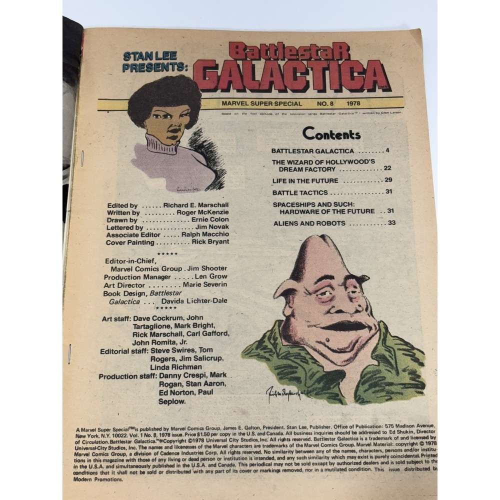 Battlestar Galactica Marvel Super Special #8-Full Page color Poster 1978 Large - Picture 6 of 11